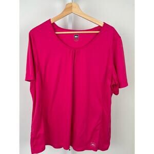 REI Short Sleeve Tee Top Shirt Mesh Trim Workout Activewear Dark Pink 3X Plus
